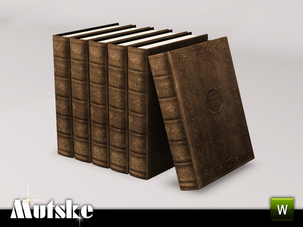 Sims 3 — Study Aria 6 Books Right Leaning by Mutske — 3 recolorable parts. Environment 1. Made by Mutske@TSR. TSRAA.