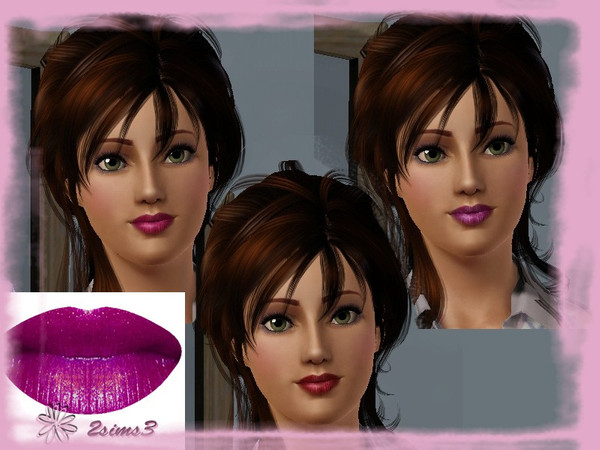 Sims 3 — (2Sims3)Lipstick1 by lurania — My first lipstick with 3 recolorable channels!