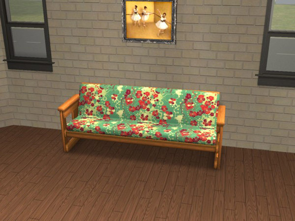 Sims 2 — Futonesque Birdcage by portiapudding — Fifteen recolours of the Futonesque Sofa from the Base Game. It\'s a nice