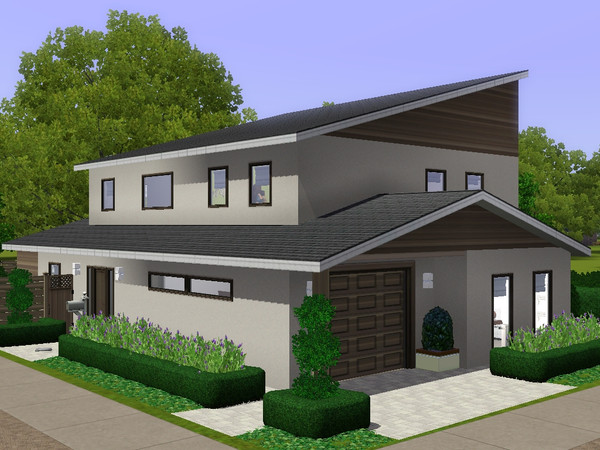 Sims 3 — Paige by dorienski — A modern family home with kitchen, living and dining area with study, indoor garage, 3