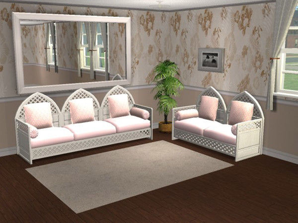 Sims 2 — Merokkan Pale Pink by portiapudding — This collection includes 11 fabric recolours and 2 wood recolours to give