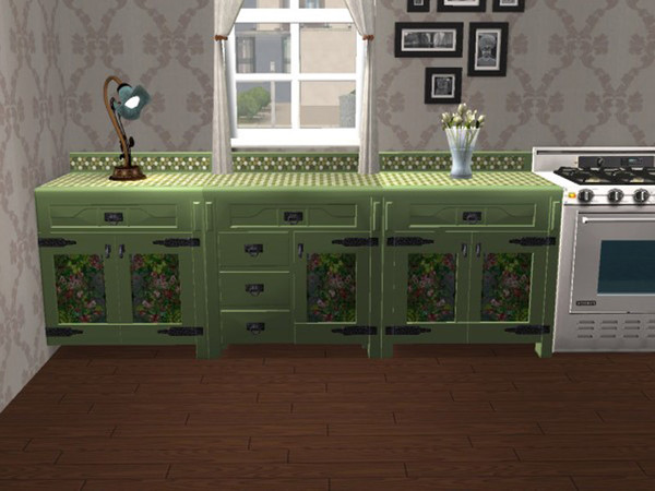 Sims 2 — Impossible Mission Green Bead Base by portiapudding — Recolours of the top and base in matching colours, each
