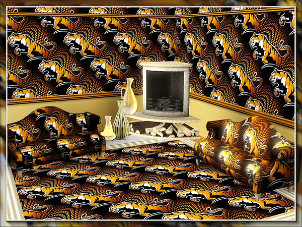 Sims 3 — marcorse_tiger tiger pattern by marcorse — A bold, confronting leaping tiger design in a repeat allover pattern