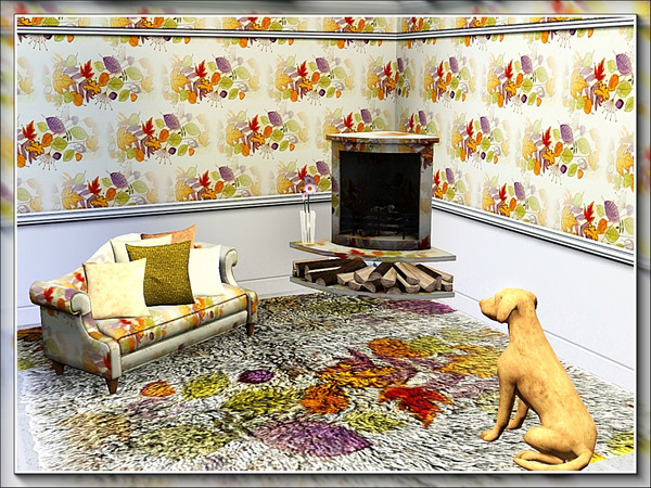 Sims 3 — marcorse_golden leaves pattern by marcorse — A delicate, misty pattern of autumn foliage and seedpods