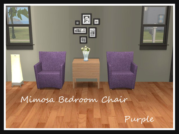 Sims 2 — Mimosa Chair Purple by portiapudding — Recolours of the Mimosa Bedroom chair by Sims2Play. I have provided the