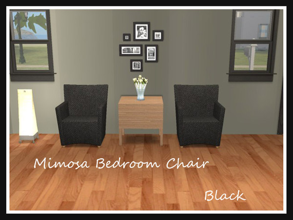 Sims 2 — Mimosa Chair Black by portiapudding — Recolours of the Mimosa Bedroom chair by Sims2Play. I have provided the