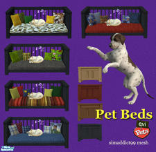 Sims 2 — evi pet beds! by evi — Let your precious pets sleep in style! Four different wood color and five beddings