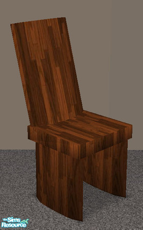 Sims 2 — Chunky dining original - chair by H3wwy — My first mesh set! A chunky wood dining table and chairs, with