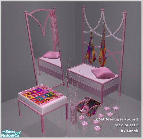 Sims 2 — CSM Teenager Room B - Recolor set 5 by Sunair — CSM Teenager Room B - Recolor set 5 (white)