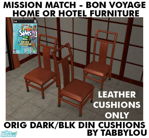 Sims 2 — TL - MM BV HOH OrigDarkWd DinChairSeatLE by TabbyLou — The Schottel Dining Chair Seat/Cushion Fabric in Leather