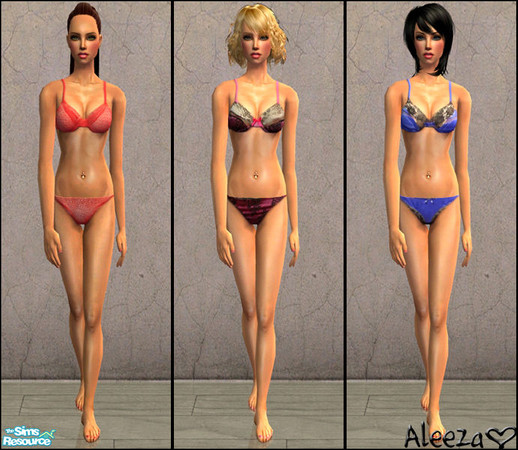 Sims 2 — Lace Luxury by Aleeza — A set of three lace undies for your female adult sims. No mesh or EP required. Enjoy!