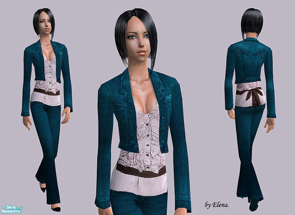Sims 2 — Simply Jeans - Pink by Elena. — Mesh & jean texture by Lyholy @ MTS2.