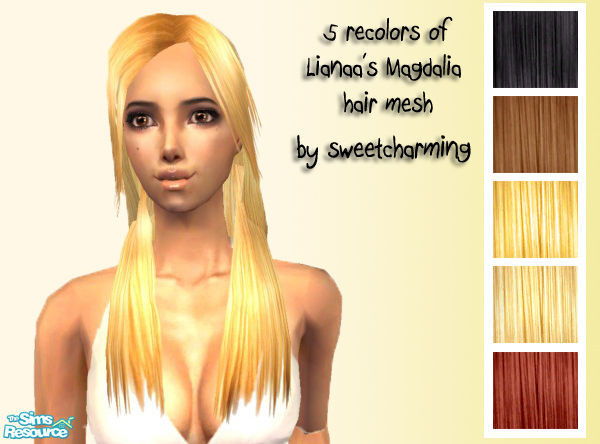 Sims 2 — recolors of Lianaa\'s Migdalia mesh by sweetcharming — This set consists of five recolors of Lianaa\'s beautiful