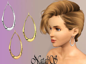 Sims 3 — Liquid metal oval earrings FA by Natalis — Liquid metal oval earrings for FA-FA.