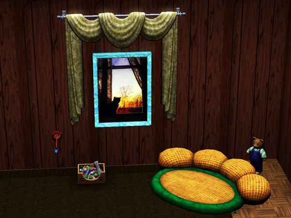 Sims 3 — Window mode Cat sunrise by Majuchan — Cats love to stare outside windows. By Majuchan