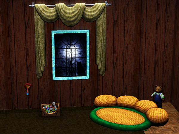 Sims 3 — Window mode Cat Evening by Majuchan — Cats love to stare outside the window. By Majuchan