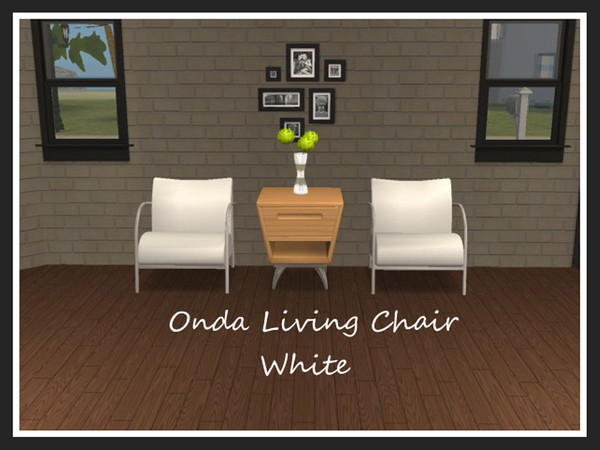 Sims 2 — Onda Chair White by portiapudding — 9 recolours of Sims2Play\'s Onda Living chair (Object 23). The original mesh