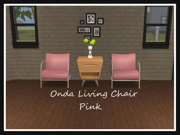 Sims 2 — Onda Chair Pink by portiapudding — 9 recolours of Sims2Play\'s Onda Living chair (Object 23). The original mesh