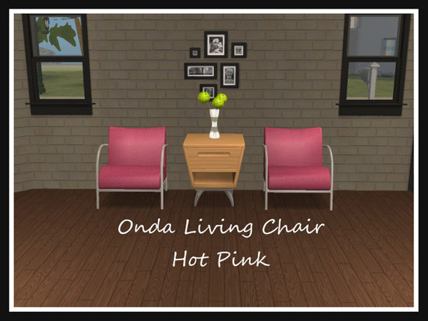 Sims 2 — Onda Chair Hot Pink by portiapudding — 9 recolours of Sims2Play\'s Onda Living chair (Object 23). The original