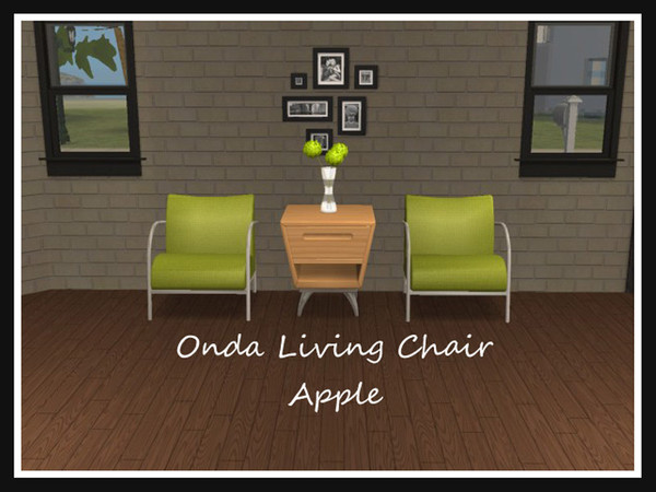 Sims 2 — Onda Chair Apple by portiapudding — 9 recolours of Sims2Play\'s Onda Living chair (Object 23). The original mesh