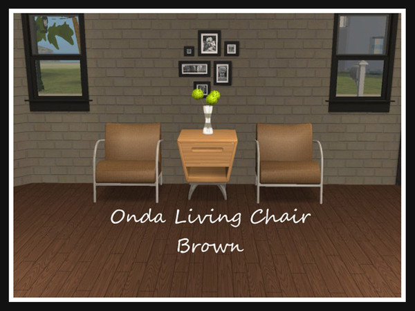 Sims 2 — Onda Chair Brown by portiapudding — 9 recolours of Sims2Play\'s Onda Living chair (Object 23). The original mesh