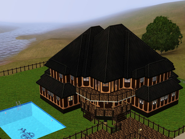 Sims 3 — The Butterfly by Cassina — A house that made me think of a butterfly from top view.