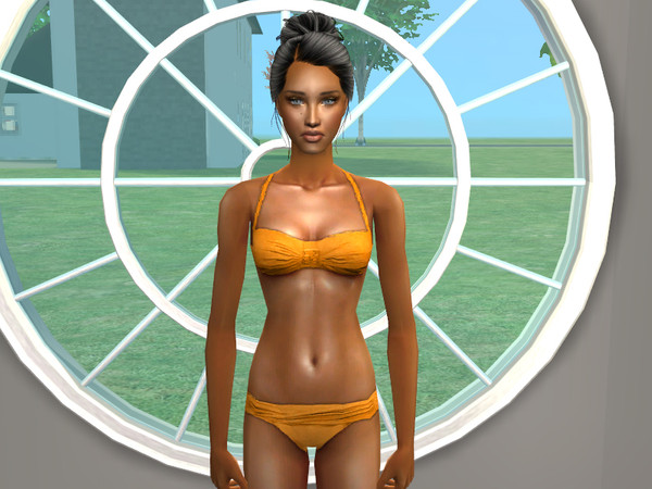 Sims 2 — Swim Suit Recolors - Orange by SilantWanderer — This is the orange recolor of Holly\'s Summer Set. I was