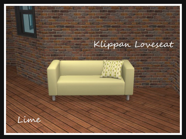 Sims 2 — Klippan Loveseat Recoloured - Lime Loveseat by portiapudding — Recolours of the Klippan Loveseat from the IKEA