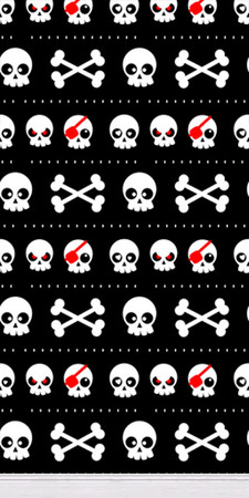 Sims 2 — Skull And Bones Black by portiapudding — Four walls with a skull and cross bone motif for your teen sims.