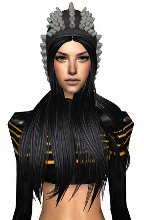 Sims 2 — Motorcycle Hairdo black by Rowansims2 — hair info: Vertices 5798 faces 9782