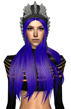Sims 2 — Motorcycle Hairdo blue by Rowansims2 — hair info: Vertices 5798 faces 9782