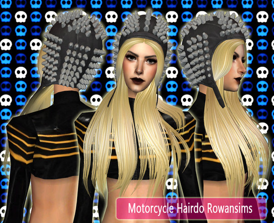Sims 2 — Motorcycle Hairdo MESH by Rowansims2 — hair info: Vertices 5798 faces 9782