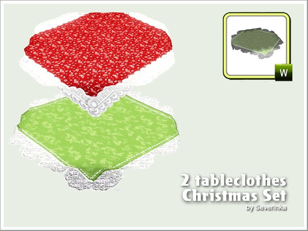 Sims 3 — Christmas Tablecloth by Severinka_ — Created by Severinka, Two tablecloths to decorate the Christmas table