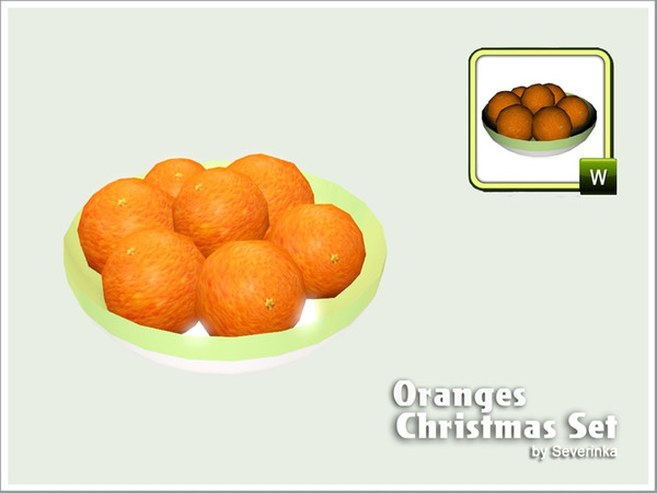 Sims 3 — Christmas Orange by Severinka_ — Created by Severinka, Oranges on a plate to decorate the Christmas table