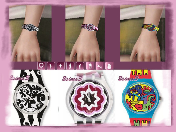 Sims 3 — 3 Swatch watches by lurania — Swatch watches for teen,young,adult and elder female. They appear under the