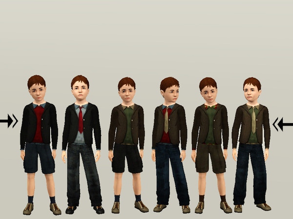 Sims 3 — punie_mctop_079 by punie — 4 recolorable areas. 2 variations one with tie and the other without.