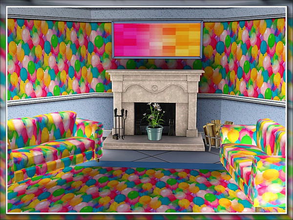 Sims 3 — marcorse_partytime balloons pattern by marcorse — A veritable blizzard of brightly coloured party balloons in an