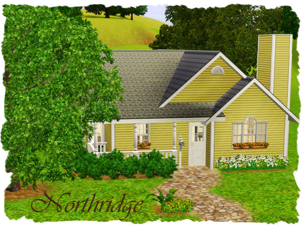 Sims 3 — Northridge by elena99e2 — Cozy cottage upstairs, fun and games downstairs. First Floor: Kitchen, dining room,