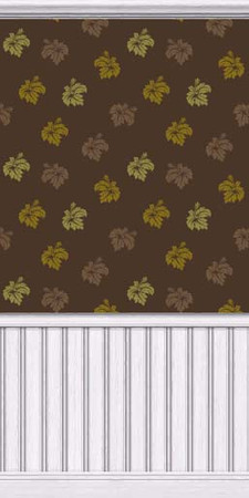Sims 2 — Brown Leaves by portiapudding — Part 1 - including 6 walls with a leaf design.