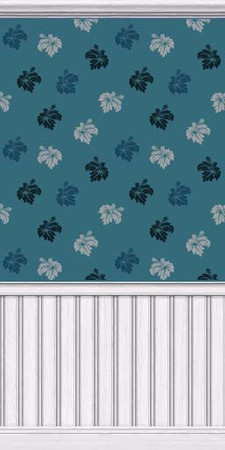 Sims 2 — Blue Leaves by portiapudding — Part 1 - including 6 walls with a leaf design.