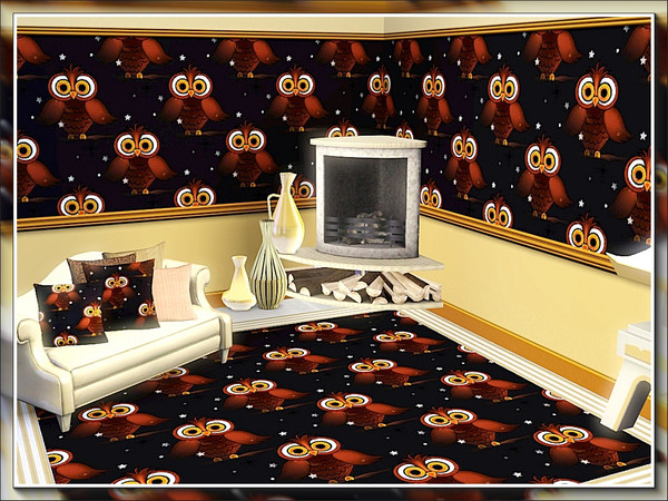 Sims 3 — marcorse_brown owl pattern by marcorse — A dark, but not sombre, pattern featuring a big-eyed, brown owl . . a