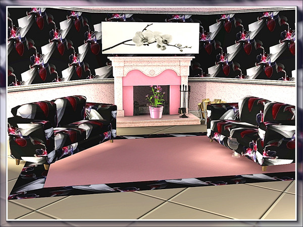 Sims 3 — marcorse_precious gems pattern by marcorse — Stylised diamond and ruby flowers in a diagonal repeat design