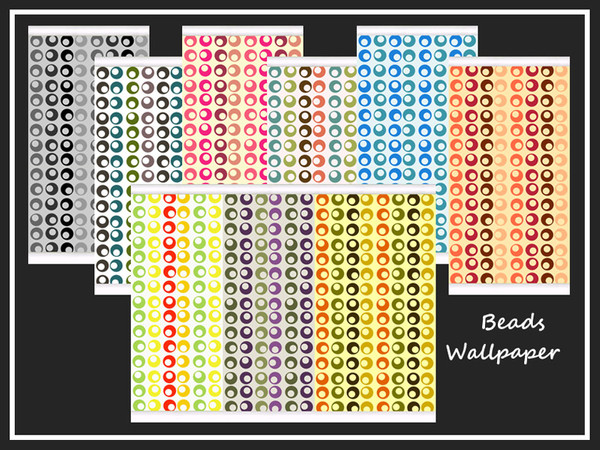 Sims 2 — Beads Wallpaper Collection by portiapudding — A collection of nine wallpapers with a retro bead design.
