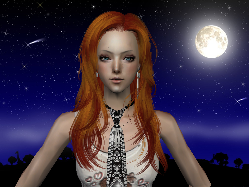 Sims 2 — Peggyzone fhair 00723 retexture - Bright orange by raigis — 