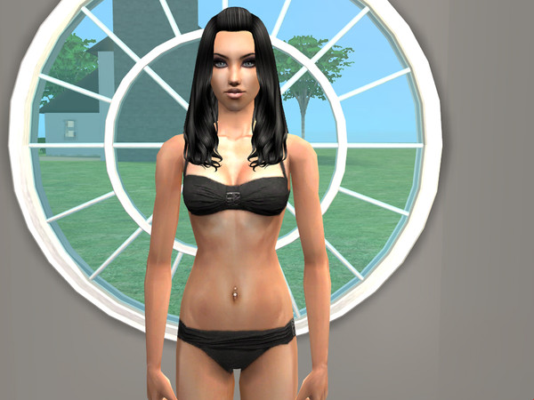 Sims 2 — Swimsuit Recolors - Black by SilantWanderer — This is the Black Recolor of Holly\'s bathing suit