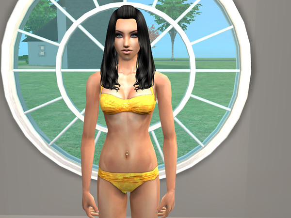 Sims 2 — Swimsuit Recolors - Gold by SilantWanderer — This is the Gold Recolor of Holly\'s bathing suit