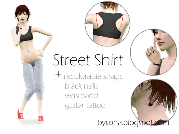 Sims 3 — (BY Iloha) Street Top by fen0mn — 