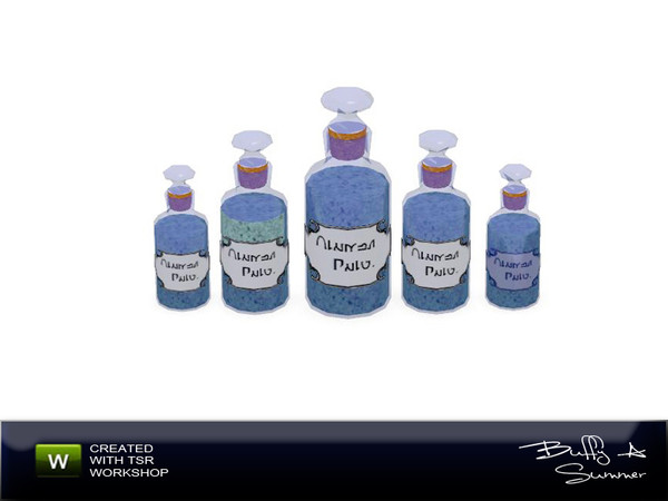 Sims 3 — Apothecary's Shop - Bottle 01-Bundle by BuffSumm — Bundle of 5 bottles. Make you fill the Cupboards faster :)