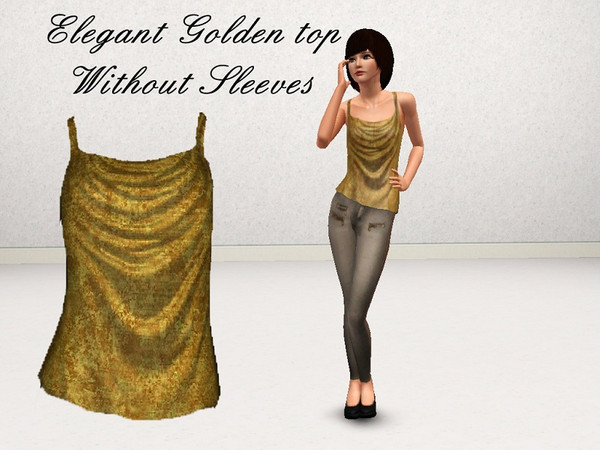 Sims 3 — Top V2 by danioontje2 — These tops will let your sim sparkle. The tops come with 3 patterns the golden one, a