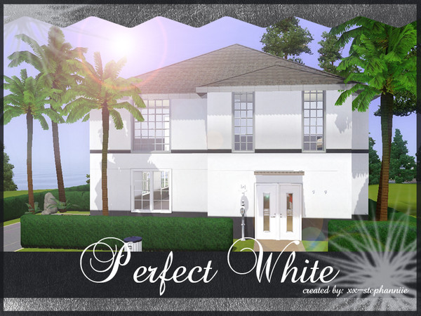 Sims 3 — Perfect White by xx-stephanniie2 — a house with 1x doublebed and 2x singlebed and a bed for a baby. Space for 1